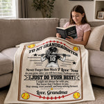 Custom Name Softball Gifts For Granddaughter - Personalized Blanket