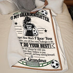 Custom Name Soccer Motivation Gifts For Granddaughter - Personalized Blanket