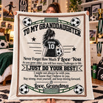 Custom Name Soccer Motivation Gifts For Granddaughter - Personalized Blanket