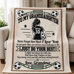 Custom Name Soccer Motivation Gifts For Granddaughter - Personalized Blanket
