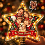 Custom Photo Christmas Family Gifts - Personalized LED Tree Topper