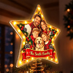Custom Photo Christmas Family Gifts - Personalized LED Tree Topper