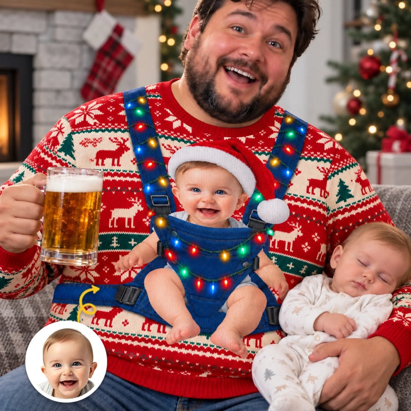 Custom Photo Christmas Gifts for New Dads - Personalized Ugly Sweatshirt