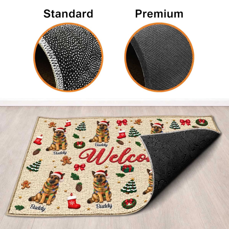 Custom Pet Photo Christmas Gifts For Dog Lovers - Personalized Decorative Mat