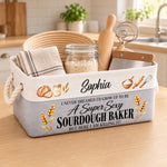 Custom Name Sourdough Baker Gifts - Personalized Storage Basket