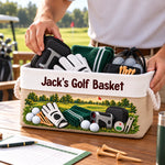 Custom Name Golf Gifts for Golfers - Personalized Storage Basket