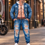 Custom Funny Denim Biker Gifts for Men - Personalized Adult Onesie