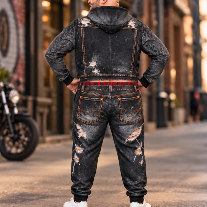 Custom Funny Denim Biker Gifts for Men - Personalized Adult Onesie