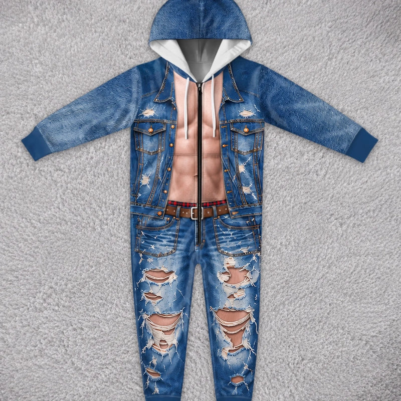 Custom Funny Denim Biker Gifts for Men - Personalized Adult Onesie