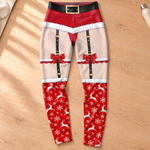 Custom Naughty Christmas Garter Leggings for Women - Personalized Leggings