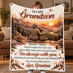 Custom Name Grandma Gifts for Grandson or Granddaughter - Personalized Blanket