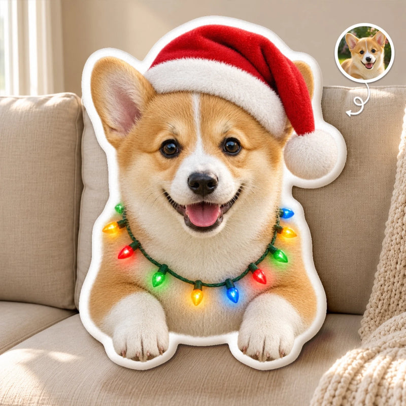 Custom Pet Photo Christmas Gifts For Dog And Cat Lovers - Personalized Shaped Pillow
