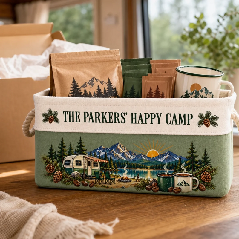 Custom Name Camping Gifts For Campers - Personalized Storage Basket