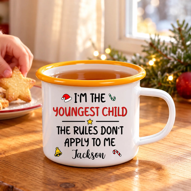 Custom Name Christmas Sibling Gifts for Kids - Personalized Enamel Mug