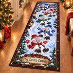 Custom Name Christmas Snowman Family Decor - Personalized Runner Rug
