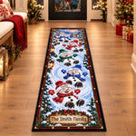 Custom Name Christmas Snowman Family Decor - Personalized Runner Rug