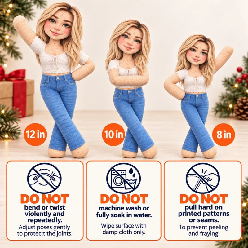 Custom Photo Bestie Friendship Gifts - Personalized Poseable Plush Doll