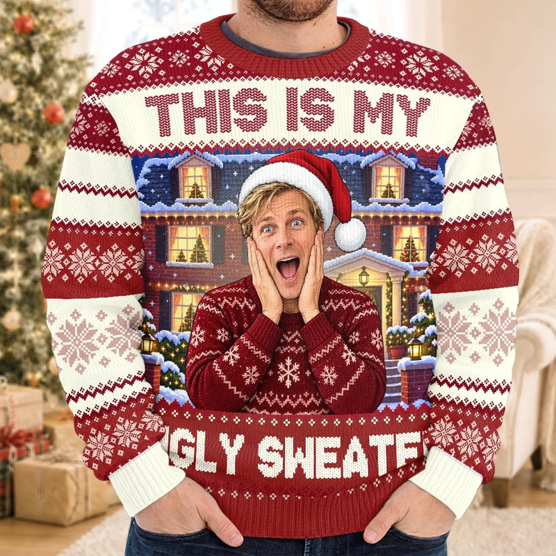 Custom Photo Funny Christmas Gifts for Men - Personalized Ugly Sweatshirt