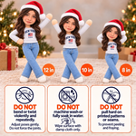 Custom Photo Christmas Doll Gifts For Besties, Coworkers - Personalized Poseable Plush Doll