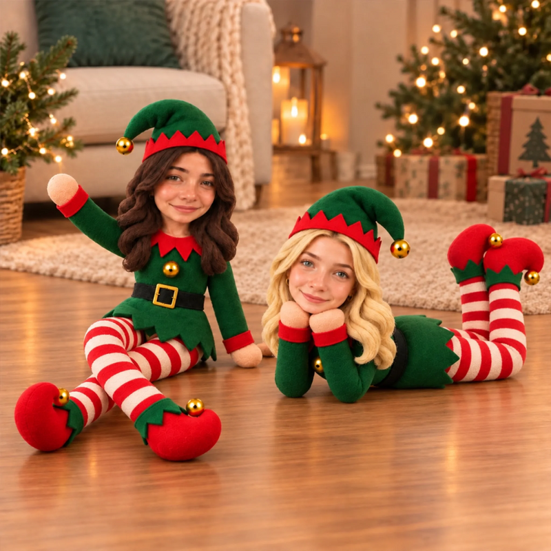 Custom Photo Christmas Gifts For Women, Besties, Coworkers - Personalized Poseable Plush Doll