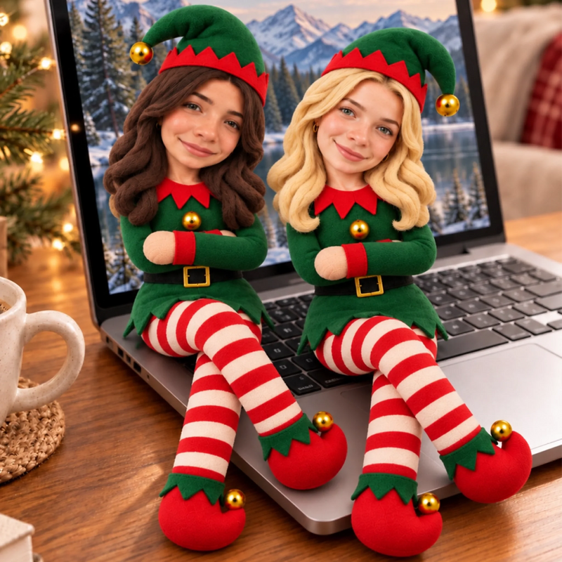 Custom Photo Christmas Gifts For Women, Besties, Coworkers - Personalized Poseable Plush Doll