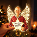 Custom Photo Memorial Angel Christmas Decor - Personalized LED Tree Topper