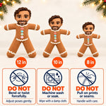 Custom Photo Gingerbread Character Christmas Gifts Besties, Sisters, Coworkers - Personalized Poseable Plush Doll
