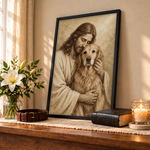 Custom Pet Photo Christian Dog Portrait Decor - Personalized Poster