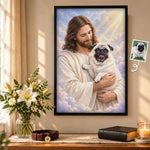 Custom Pet Photo Heavenly Dog Memorial Decor - Personalized Poster