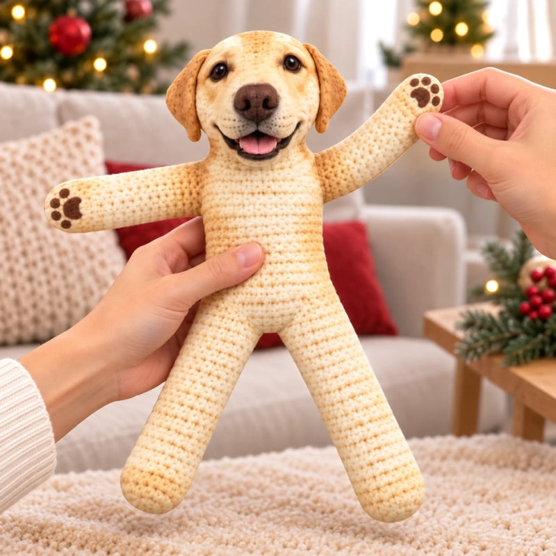 Custom Pet Photo Dog And Cat Keepsake Gifts - Personalized Poseable Plush Doll