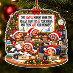 Custom Name Funny Christmas Monkey Gifts for Coworkers - Personalized Acrylic Ornament