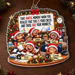 Custom Name Funny Christmas Monkey Gifts for Coworkers - Personalized Acrylic Ornament