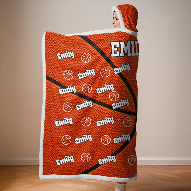 Custom Name And Number Sports Gifts For Kids - Personalized Wearable Blanket Hoodie