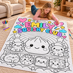 Custom Name Cute Squishy Club Gifts for Kids - Personalized Doodle Blanket
