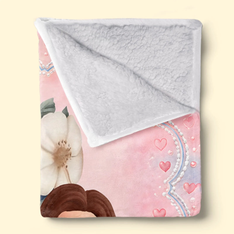 Custom Name Floral Monogram Gifts for Girls - Personalized Blanket