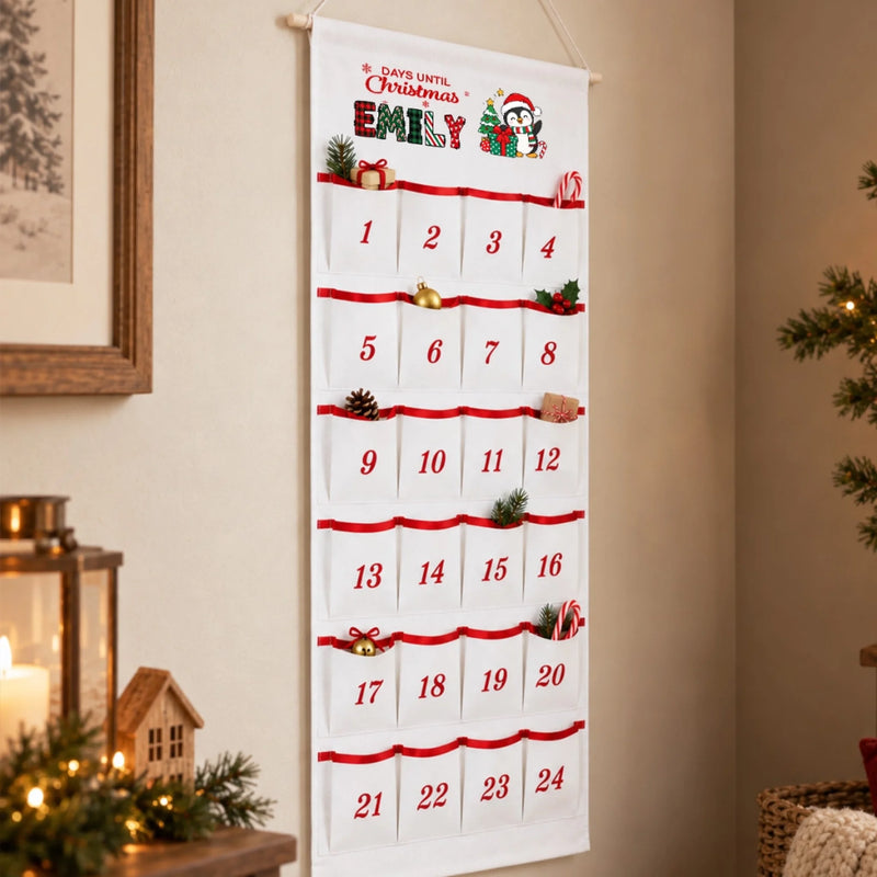 Custom Christmas Countdown Gifts for Kids - Personalized Fabric Advent Calendar