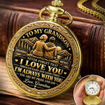 Custom Name Keepsake Gifts For Grandson - Personalized Pocket Watch