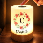 Custom Name Floral Gifts For Women - Personalized Dimmable Touch Night Light