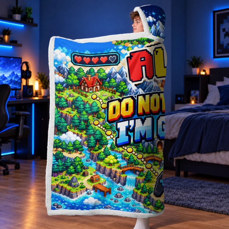 Custom Name Gaming Adventure Gifts for Kids - Personalized Wearable Blanket Hoodie