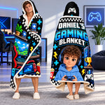 Custom Name Gaming Gifts For Gamers and Gaming Lovers - Personalized Wearable Blanket Hoodie