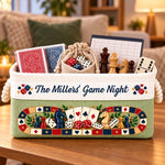 Custom Name Board Game Collection Decor - Personalized Storage Basket