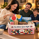 Custom Name Board Game Collection Decor - Personalized Storage Basket