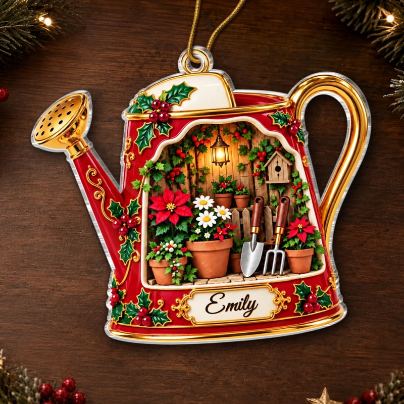 Custom Name Christmas Gardening Gifts For Gardeners - Personalized Acrylic Ornament