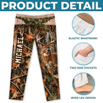 Custom Name Buck Deer Camouflage Gifts for Men - Personalized Pajamas Pants