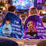 Custom Photo Do Not Disturb Gifts For Gamers, Gaming Lovers - Personalized Wearable Blanket Hoodie