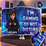 Custom Photo Do Not Disturb Gifts For Gamers, Gaming Lovers - Personalized Wearable Blanket Hoodie
