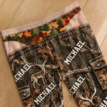Custom Name Woodland Buck Hunting Gifts for Men - Personalized Pajamas Pants