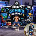 Custom Photo Gaming Gifts for Kids - Personalized Wearable Blanket Hoodie