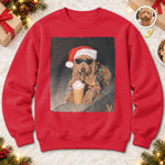 Custom Pet Photo Santa Coffee Christmas Gifts For Dog And Cat Lovers - Personalized Crewneck Pullover Sweatshirt