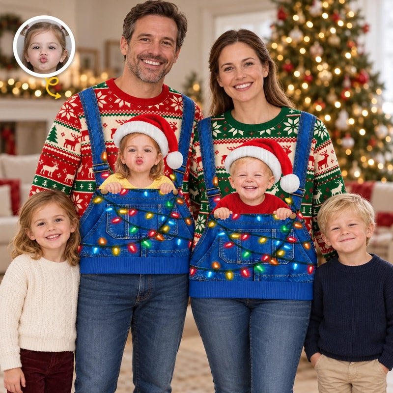 Custom Photo Christmas Family Gifts - Personalized Ugly Sweatshirt
